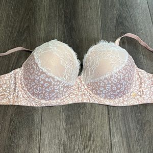Pink Lacey Cheetah Bra
